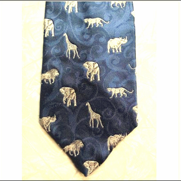 Unlisted Other - Endangered Wildlife African Safari Animal Silk Tie